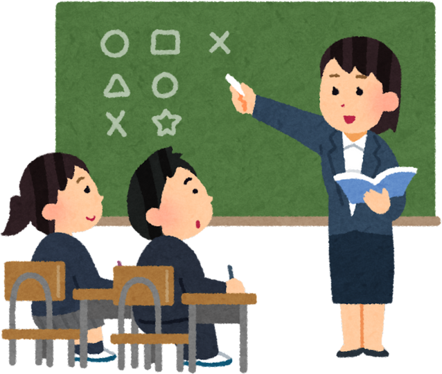 Illustration of a Female Teacher Giving a Lesson to Middle School Students